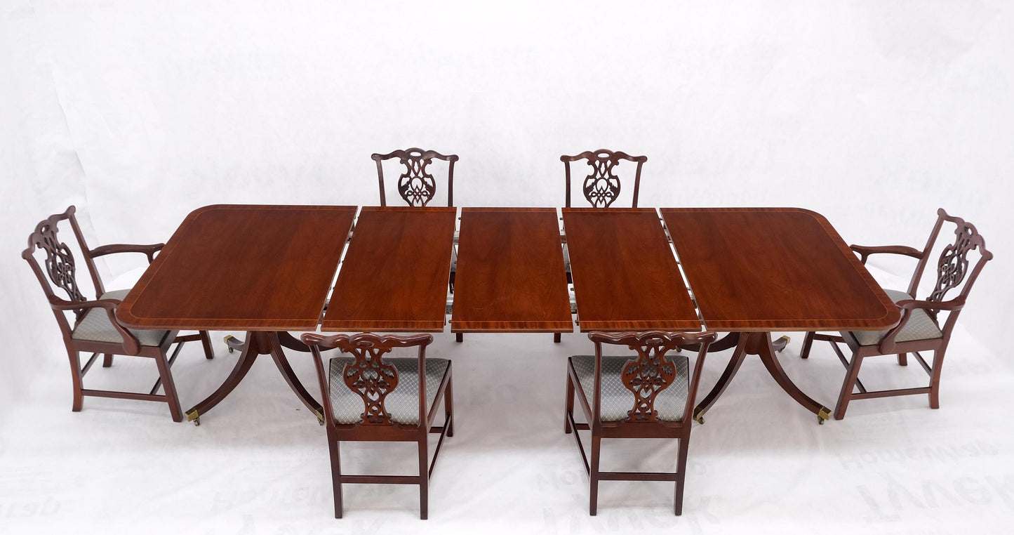 Baker Charleston Collection Mahogany Banded Dining Table 6 Chairs Set Stunning!