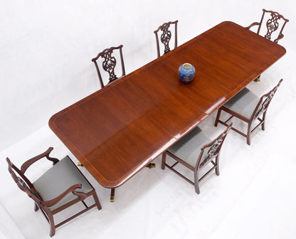 Baker Charleston Collection Mahogany Banded Dining Table 6 Chairs Set Stunning!