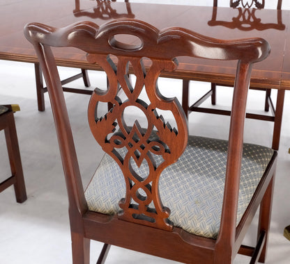 Baker Charleston Collection Mahogany Banded Dining Table 6 Chairs Set Stunning!