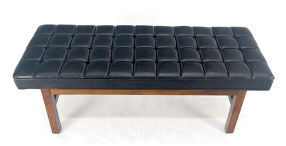 MINT Mid Century Modern Black Tufted Upholstery Solid Oiled Walnut Base MINT!