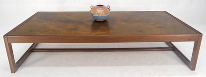 Large Rectangle Patinated Copper Top Oiled Walnut Frame 1970s Coffee Table MINT