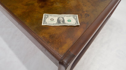 Large Rectangle Patinated Copper Top Oiled Walnut Frame 1970s Coffee Table MINT