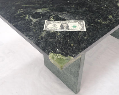 Green Rectangle Marble Top Cylinder Crome Stretcher Base Dining Table Desk MINT!