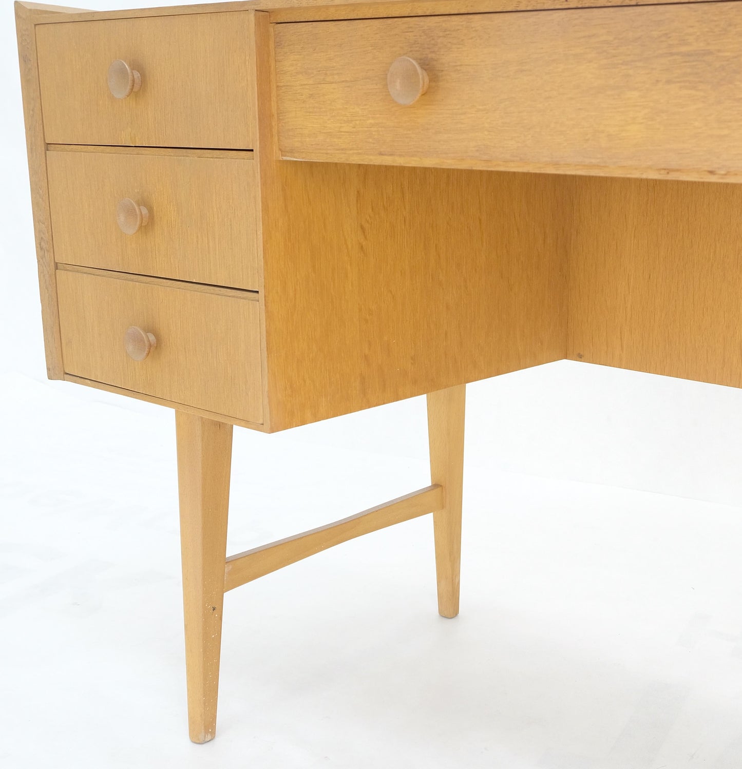 Cerused Oak Trip-Tic Adjustable Mirror Mid-Century Modern Dressing Table Vanity