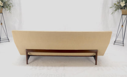 Jens Risom NEW Beige Linen Upholstery Oiled Walnut Frame c1960s Sofa Couch MINT!