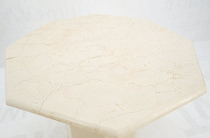 Hexagon Travertine Single Pedestal 21"H Side End Table Stand Pedestal Pair Three