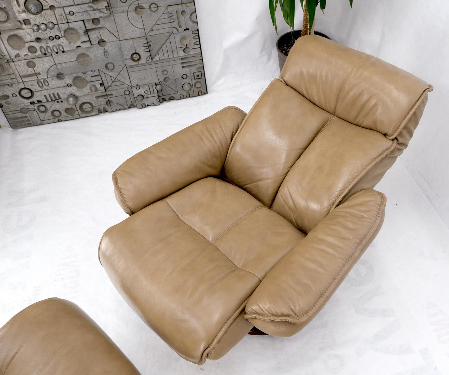 Leather Reclining Chair & Ottoman by Thomasville