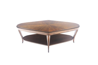 Diamond Shape Dark Mahogany Two Tier Mid Century Modern Coffee Table MINT!