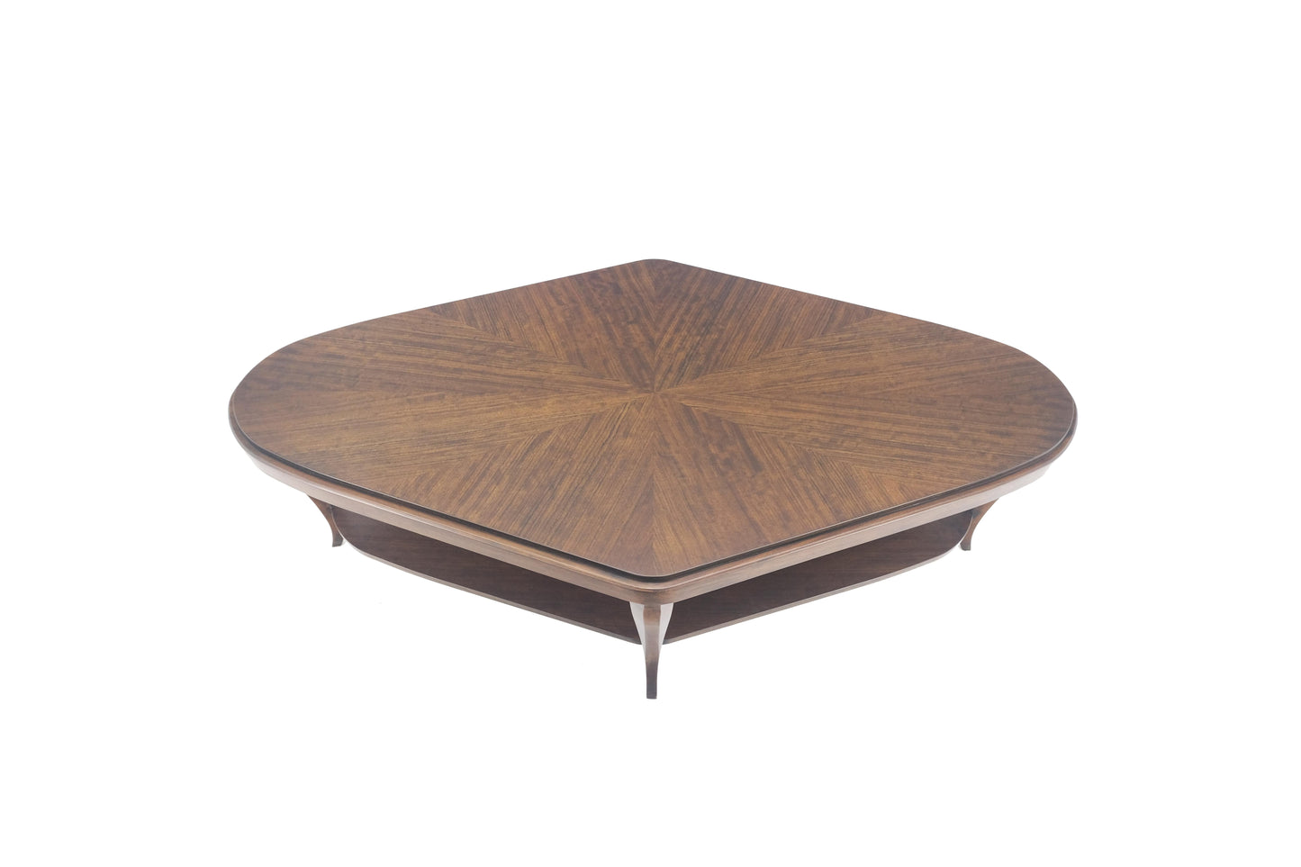 Diamond Shape Dark Mahogany Two Tier Mid Century Modern Coffee Table MINT!