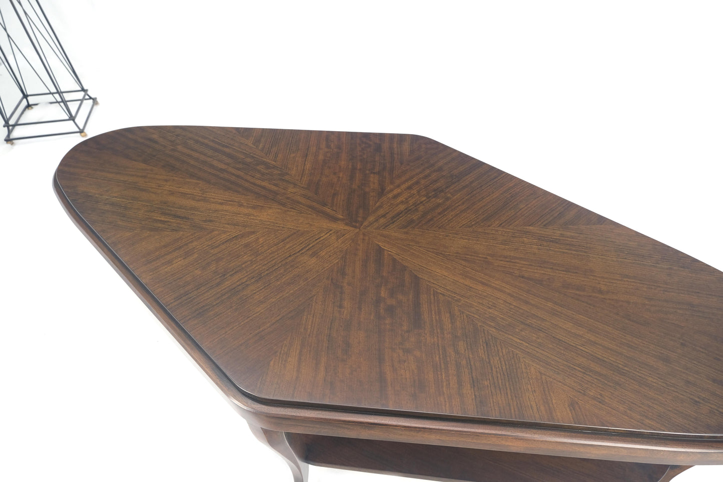 Diamond Shape Dark Mahogany Two Tier Mid Century Modern Coffee Table MINT!