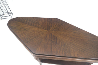 Diamond Shape Dark Mahogany Two Tier Mid Century Modern Coffee Table MINT!