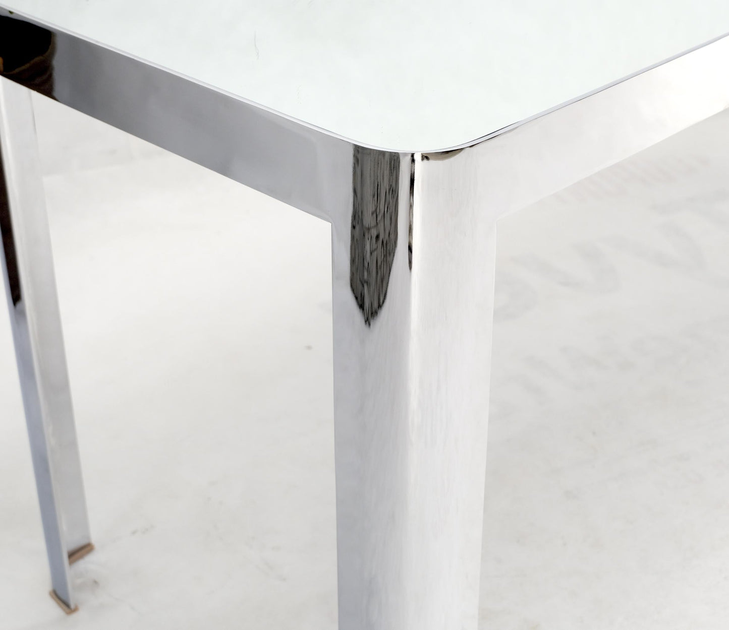 Large & Long Rounded Corners Stainless Steel Chrome Rectangle Console Table