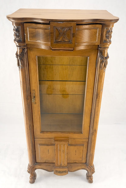 Compact Regency One Door Carved 26" Wide 3 Tier Italian Curio Cabinet MINT