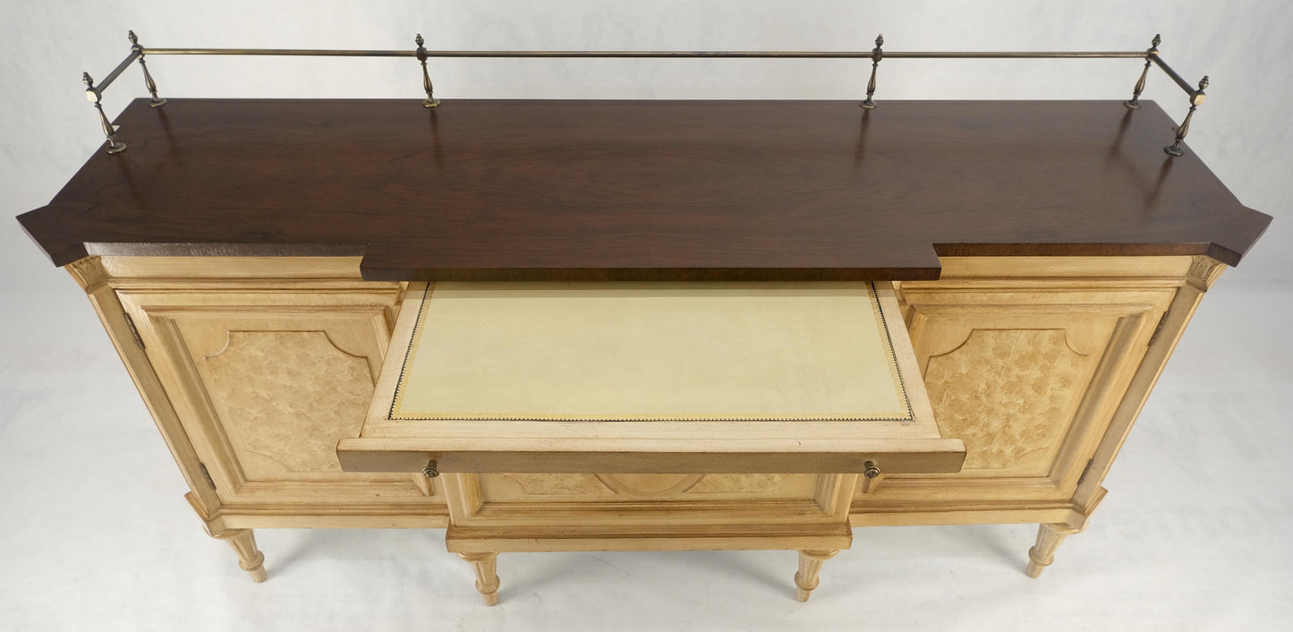 Kargers Rosewood Brass Gallery Top Fitted Drawers Sideboard Buffet Credenza MINT