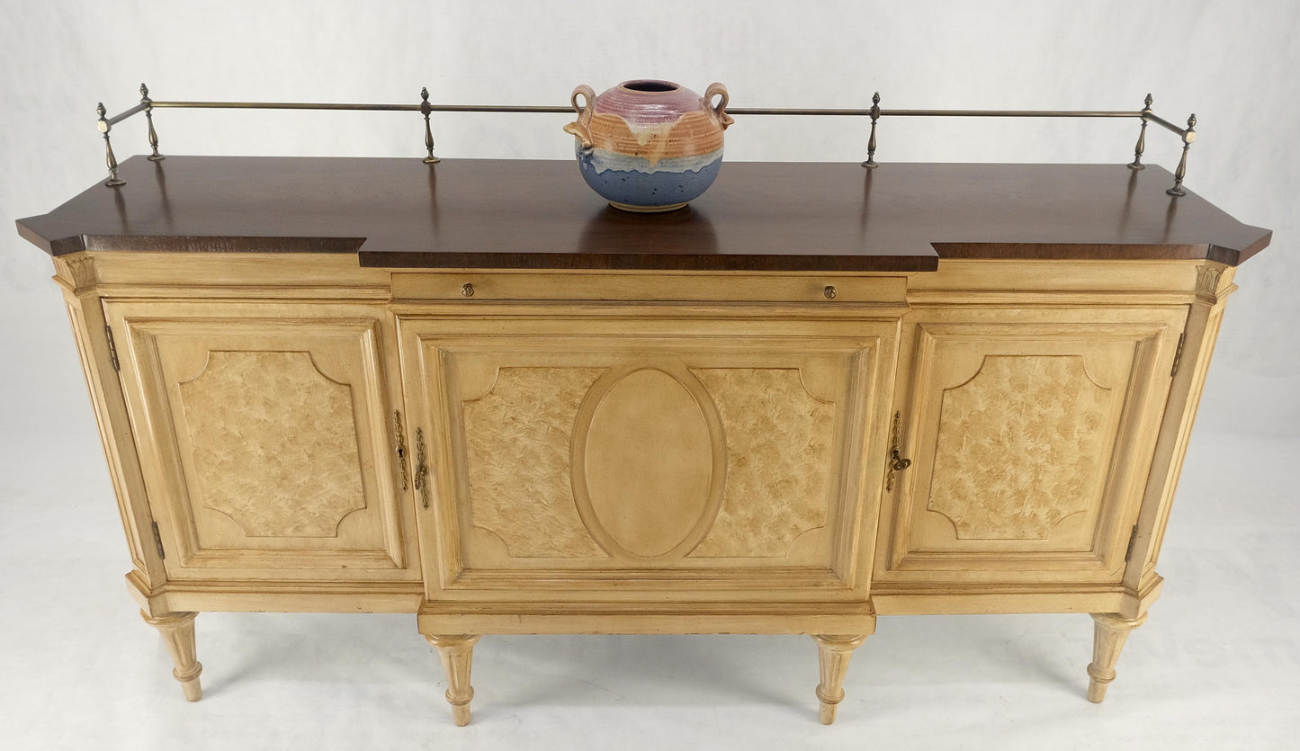 Kargers Rosewood Brass Gallery Top Fitted Drawers Sideboard Buffet Credenza MINT