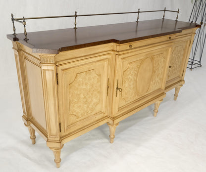 Kargers Rosewood Brass Gallery Top Fitted Drawers Sideboard Buffet Credenza MINT