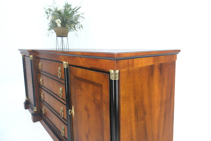 Flame Mahogany Ebonized Columns Bronze Mount Brass Ring Pulls Hardware Sideboard