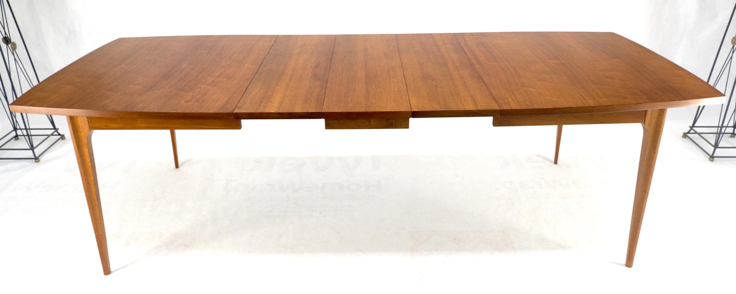 Tapered Legs Walnut 3 Leaves Danish Mid Century 66" Long Dining Table MINT!