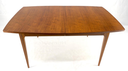 Tapered Legs Walnut 3 Leaves Danish Mid Century 66" Long Dining Table MINT!