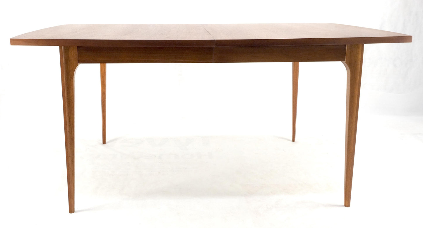 Tapered Legs Walnut 3 Leaves Danish Mid Century 66" Long Dining Table MINT!