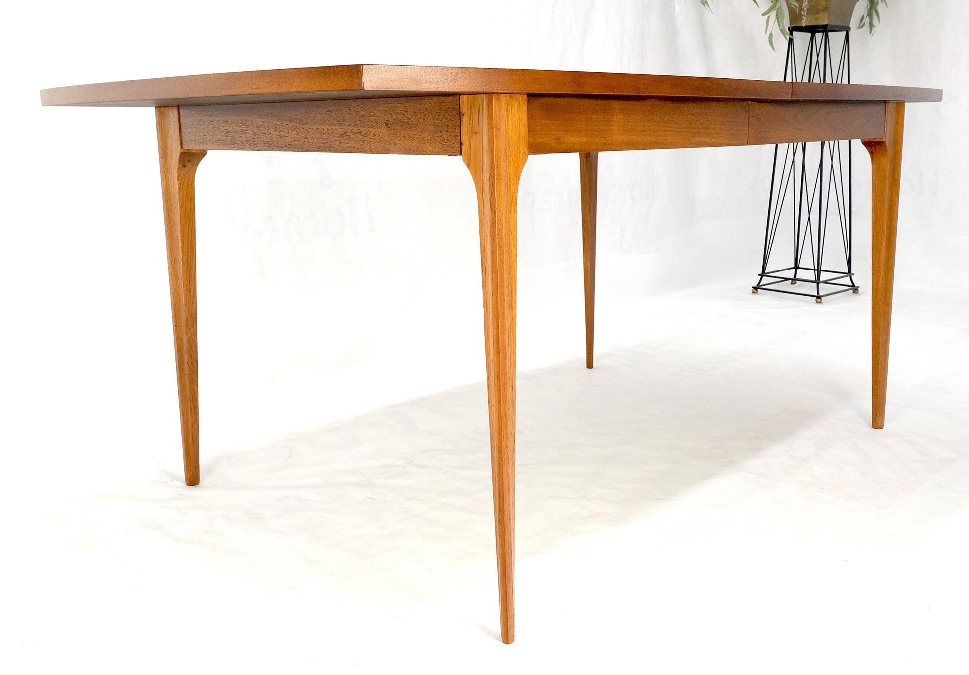 Tapered Legs Walnut 3 Leaves Danish Mid Century 66" Long Dining Table MINT!