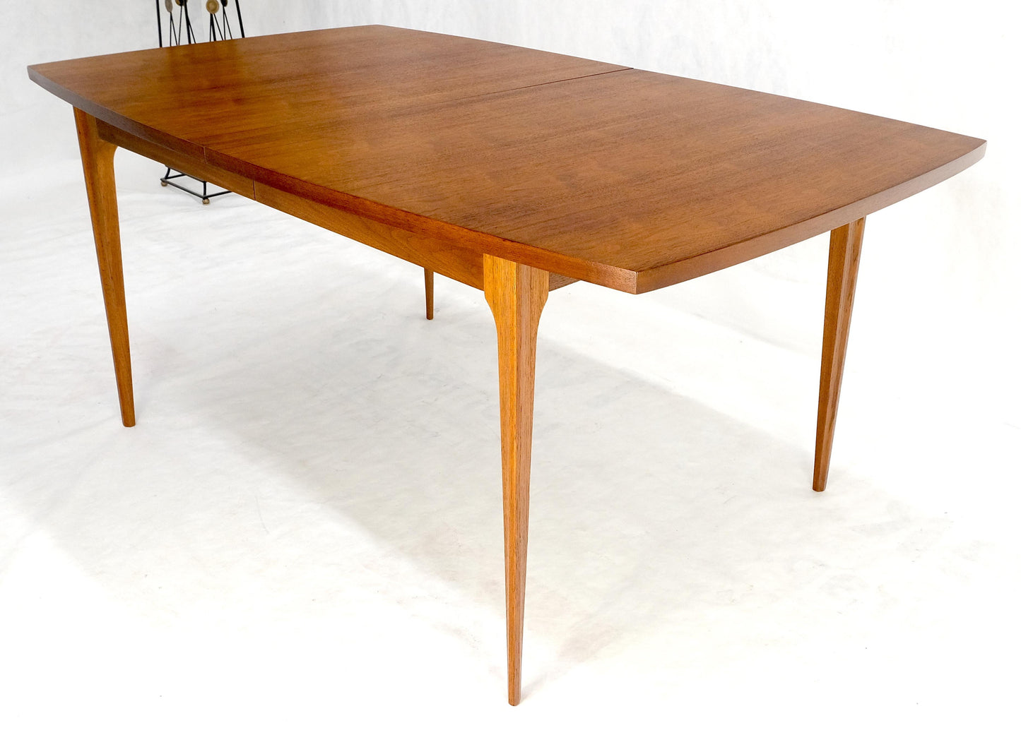 Tapered Legs Walnut 3 Leaves Danish Mid Century 66" Long Dining Table MINT!