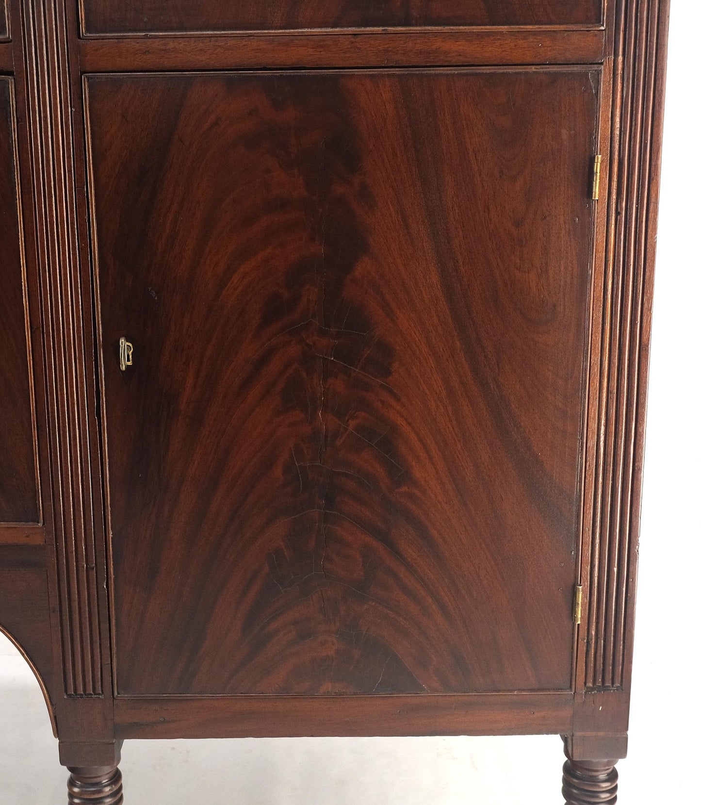 Antique c1880s Solid Mahogany Top Brass Ball & Claw Feet Sideboards Buffet