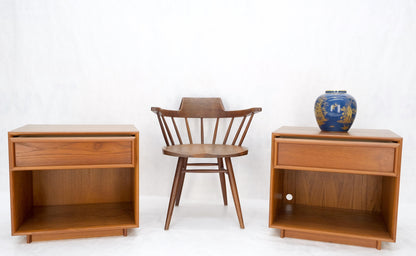 Pair of Mid Century Danish Modern Teak One Drawer Nightstands End Tables MINT!