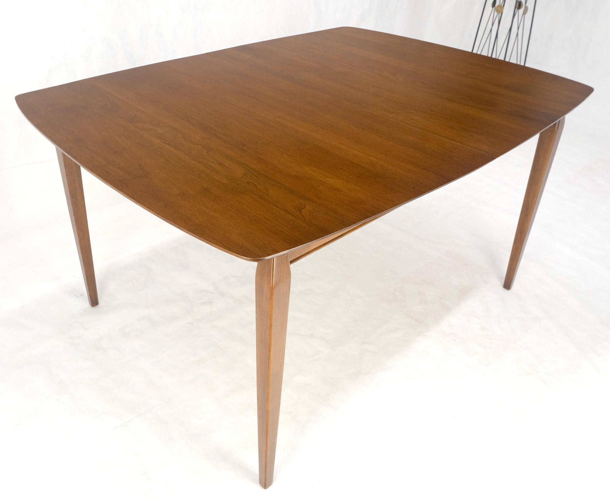 Walnut Danish Mid Century Modern Tapered Leg 2 Boards 58" Long Dining Table MINT