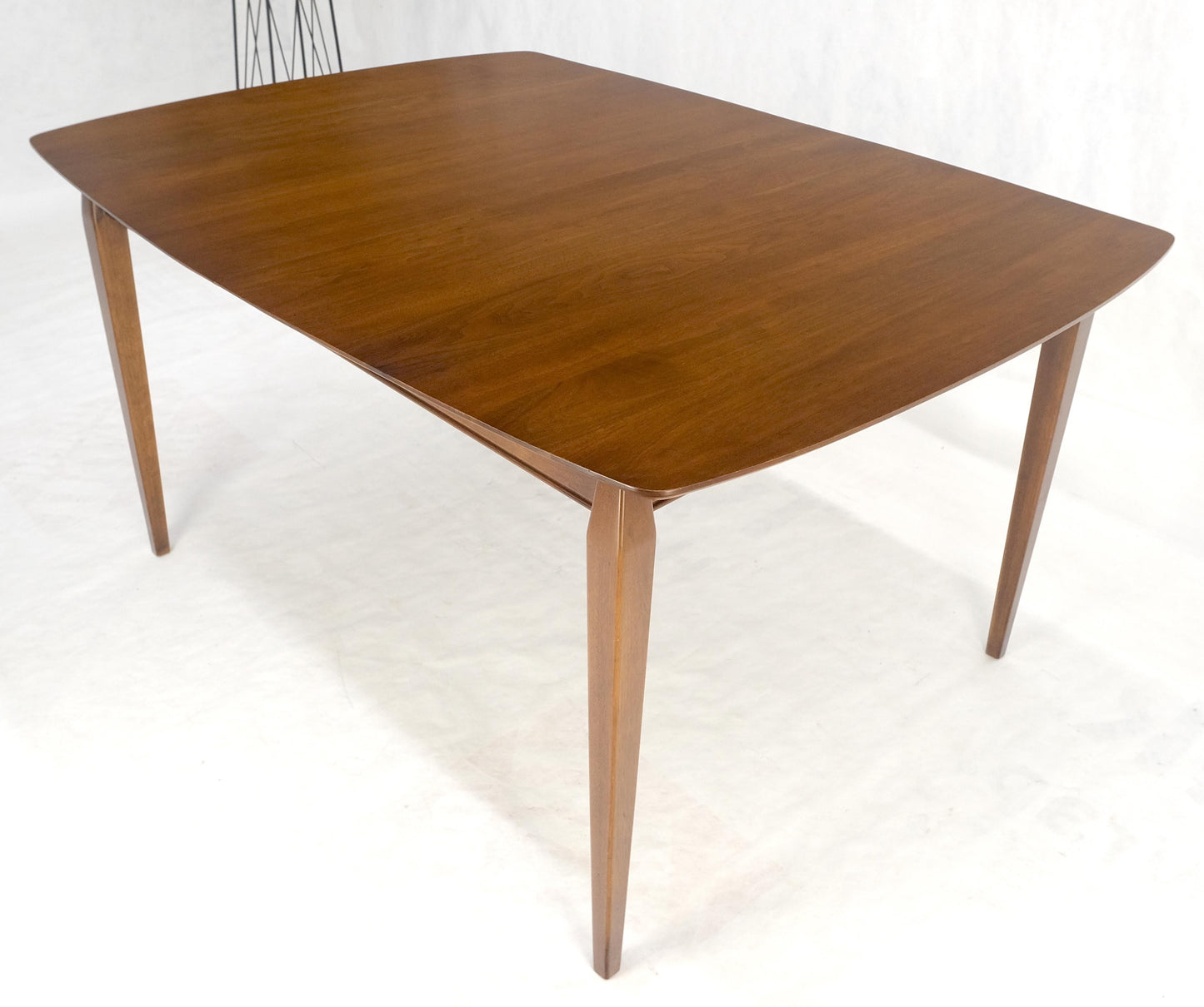 Walnut Danish Mid Century Modern Tapered Leg 2 Boards 58" Long Dining Table MINT