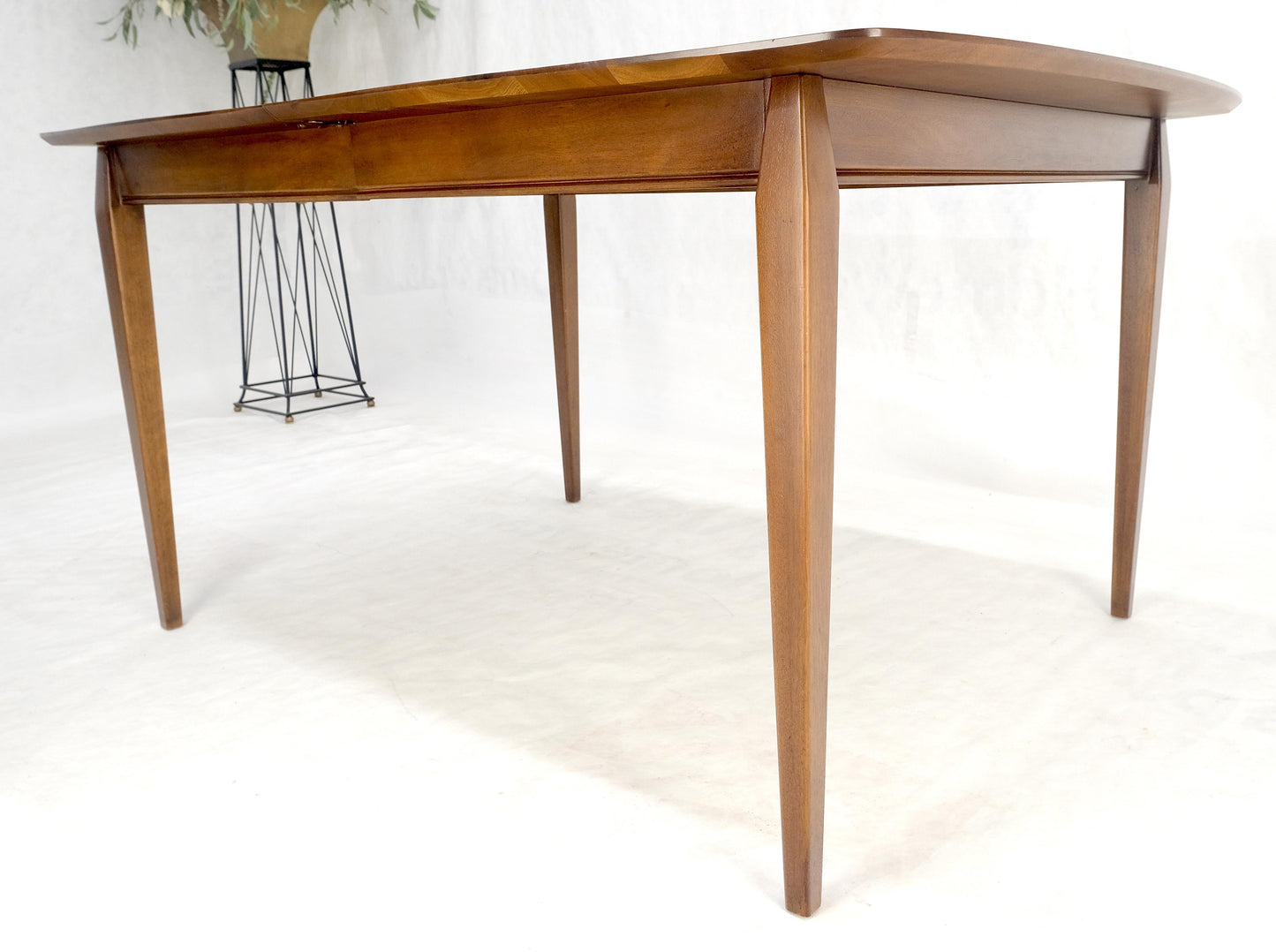 Walnut Danish Mid Century Modern Tapered Leg 2 Boards 58" Long Dining Table MINT