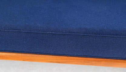 Peter Hvidt Solid Teak Sofa New Blue Wool Upholstery Original Springs Mint!