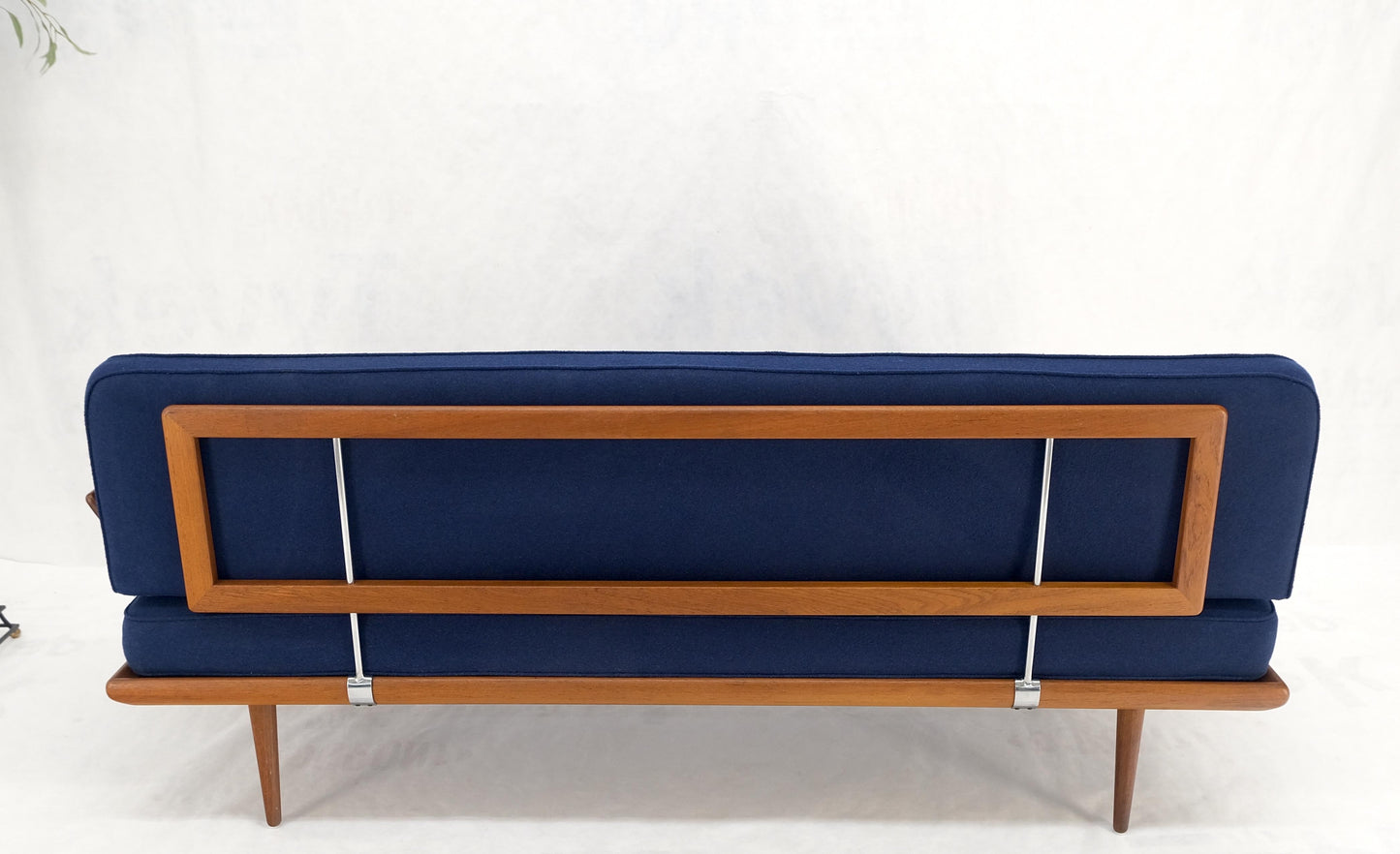 Peter Hvidt Solid Teak Sofa New Blue Wool Upholstery Original Springs Mint!