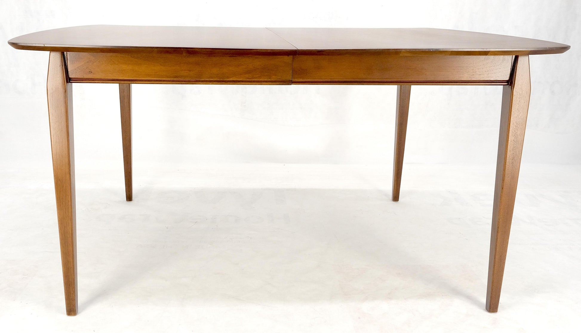 Walnut Danish Mid Century Modern Tapered Leg 2 Boards 58" Long Dining Table MINT