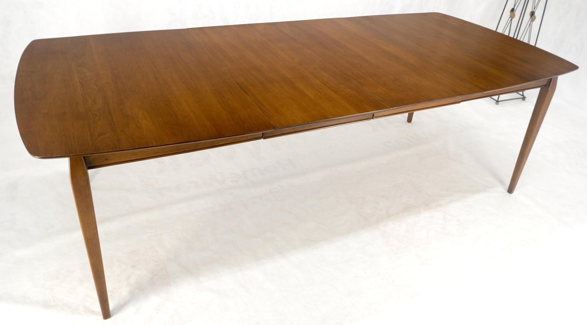 Walnut Danish Mid Century Modern Tapered Leg 2 Boards 58" Long Dining Table MINT