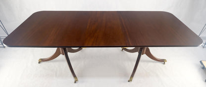 Regency Solid Mahogany Double Pedestal 1x17" Extension Board Dining Table MINT!