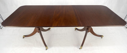 Regency Solid Mahogany Double Pedestal 1x17" Extension Board Dining Table MINT!