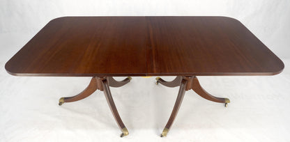 Regency Solid Mahogany Double Pedestal 1x17" Extension Board Dining Table MINT!