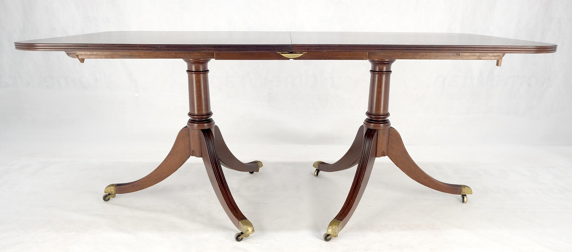 Regency Solid Mahogany Double Pedestal 1x17" Extension Board Dining Table MINT!