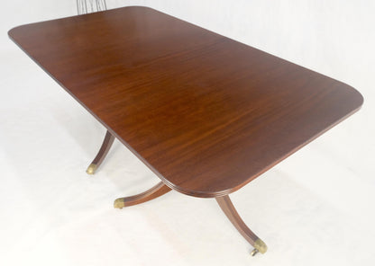 Regency Solid Mahogany Double Pedestal 1x17" Extension Board Dining Table MINT!