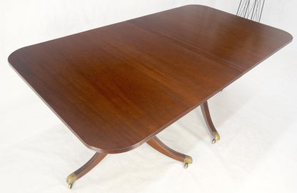 Regency Solid Mahogany Double Pedestal 1x17" Extension Board Dining Table MINT!