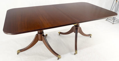 Regency Solid Mahogany Double Pedestal 1x17" Extension Board Dining Table MINT!