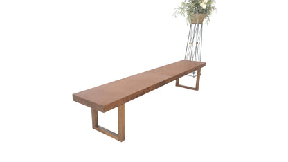 Slim Profile Solid Walnut Frame Integrated leather Cushion 7.5' Long Bench