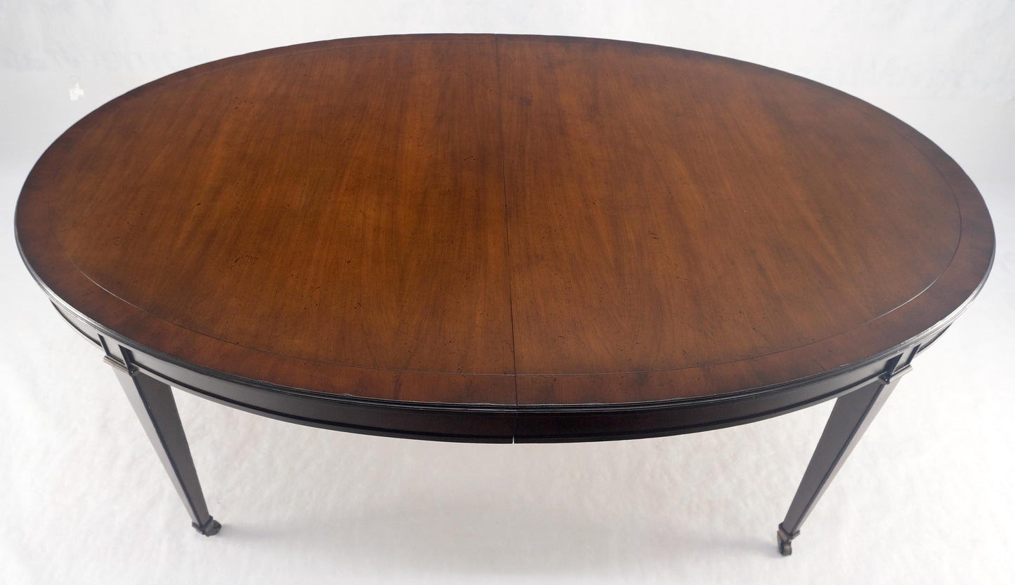 Baker Large Oval 2 Extension Boards Dark Walnut Banded Dining Table MINT