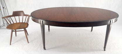 Baker Large Oval 2 Extension Boards Dark Walnut Banded Dining Table MINT