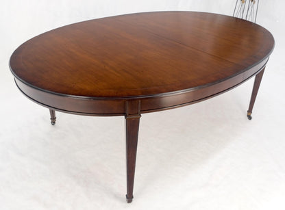 Baker Large Oval 2 Extension Boards Dark Walnut Banded Dining Table MINT