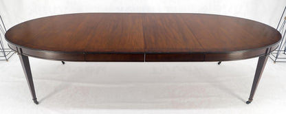 Baker Large Oval 2 Extension Boards Dark Walnut Banded Dining Table MINT