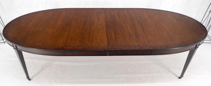 Baker Large Oval 2 Extension Boards Dark Walnut Banded Dining Table MINT