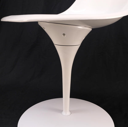 Set of 3 Mid Century Modern Tulip Base White Fiberglass Side Dining Chairs MINT!