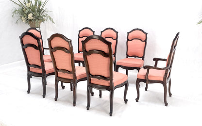 Set of 8 Mid Century Tall Arch Back Clean Cream Upholstery Dining Chairs Quality